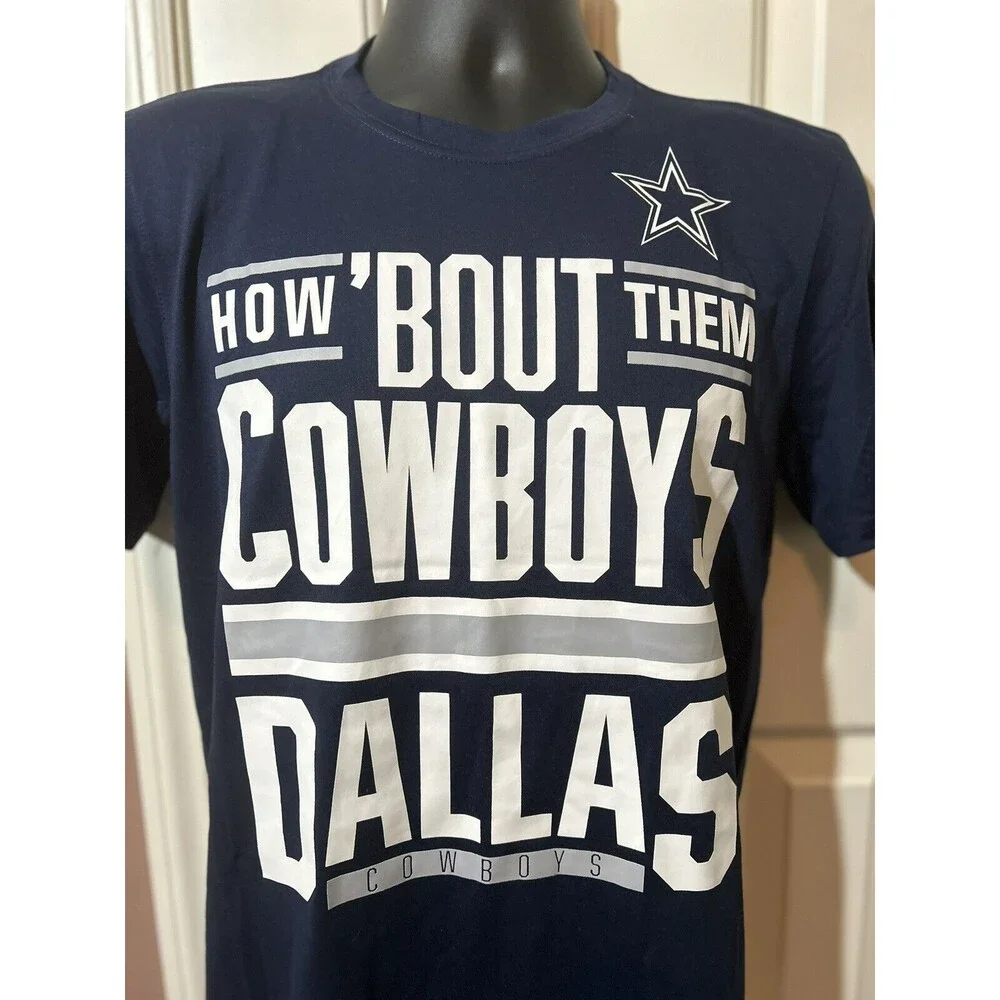 Nike Dallas Cowboys How Bout Them Cowboys Shirt Mens Sz Small Blue Dri Fit - Picture 2 of 7